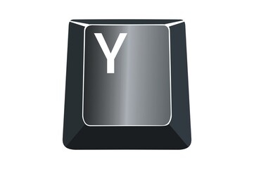Poster - Y key on computers keyboard with white background