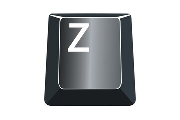 Poster - Z key on computers keyboard with white background