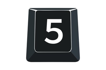 Poster - 5 key on computers keyboard with white background