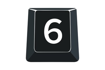 Poster - 6 key on computers keyboard with white background