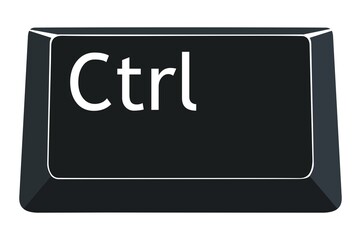 Poster - CTRL key on computers keyboard with white background