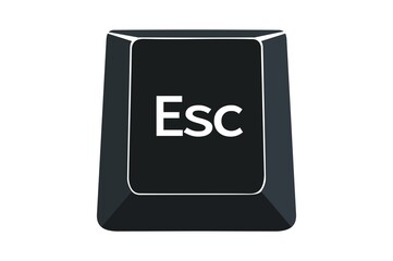 Poster - ESC key on computers keyboard with white background