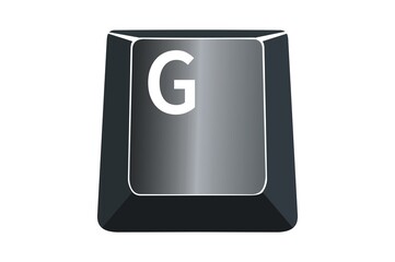Poster - G key on computers keyboard with white background