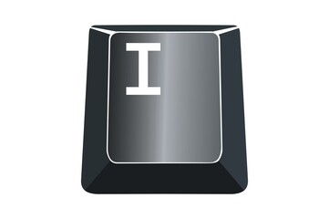 Poster - I key on computers keyboard with white background