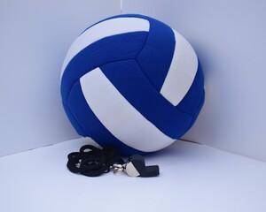 Wall Mural - Volleyball and Sports Whistle