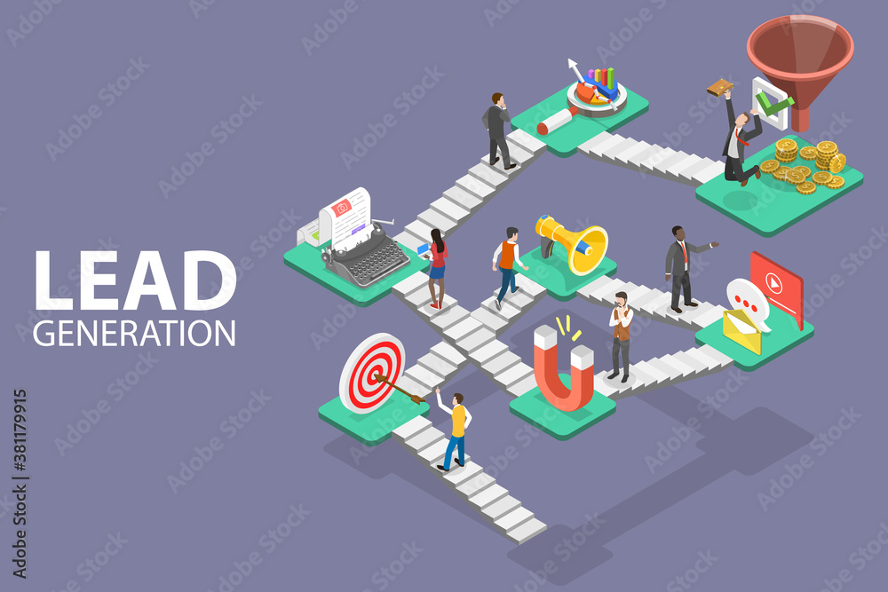 Lead Generation Strategy. Marketing Process of Conversion Rate ...