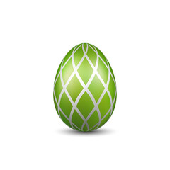 Wall Mural - easter egg 3d icon. green color egg, isolated white background. bright realistic design, decoration 