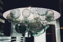 Glass Chandelier From The Lowest Point Of View.