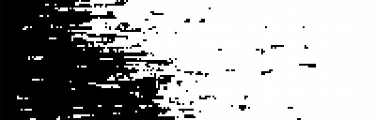 Leinwandbilder - Pixel squares background. Glitch effect. Monochrome geometric texture. Vector Illustration