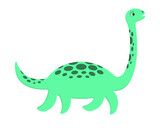 Fototapeta Dinusie - Cute Loch Ness monster. Plesiosaur Nessie in cartoon style. Vector illustration