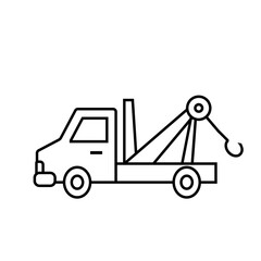 Wall Mural - tow truck line icon. clipart image isolated on white background.