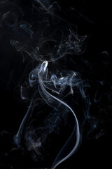 Smoke on the black background