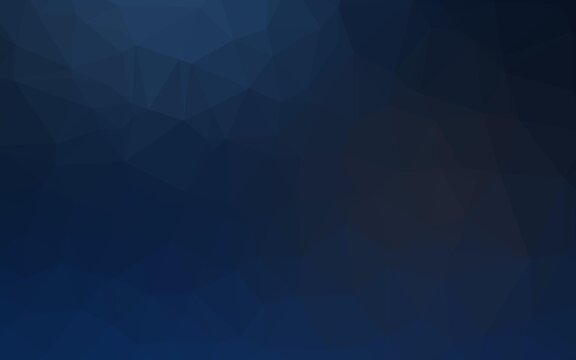 Dark BLUE vector polygonal background. Colorful abstract illustration with gradient. Template for your brand book.