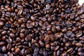 Sticker - coffee beans background