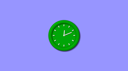 Amazing green color 3d wall clock isolated on blue light background,wall clock,3d wall clock