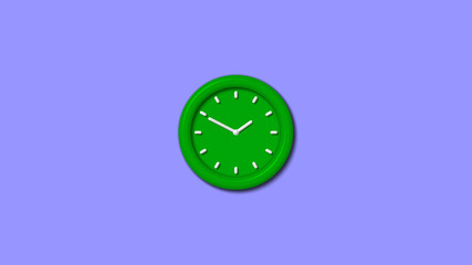 Amazing green color 3d wall clock isolated on blue light background,wall clock,3d wall clock