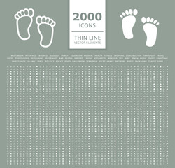 Fototapete - Set of 2000 High Quality Thin Line Icons . Isolated Vector Elements