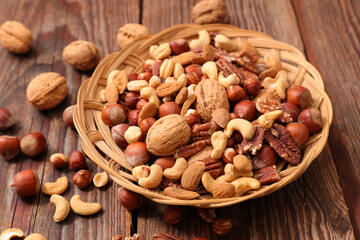 Wall Mural - mixed of nuts- almond, walnut, hazelnut