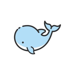 Sticker - Whale on a white background