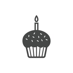 Canvas Print - Cupcake with candle icon