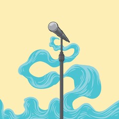 Sticker - microphone on stand