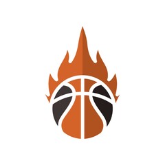 Wall Mural - burning basketball