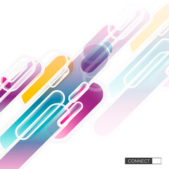 Poster - Abstract dynamic geometric background. Flat dynamic shapes connect. Vector illustration
