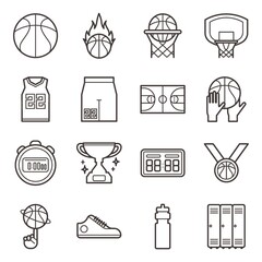 Wall Mural - set of basketball icons