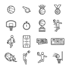 Sticker - collection of basketball icons