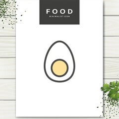 Wall Mural - Hard boiled egg half design.