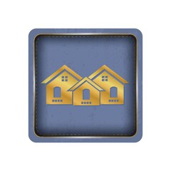 Wall Mural - set of houses button design.