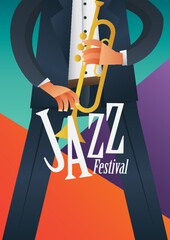 Canvas Print - Colorful jazz festival poster design.