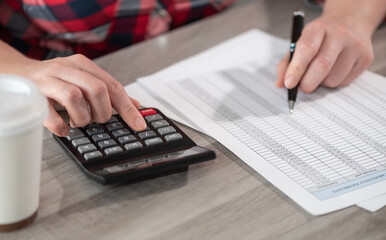 Poster - Woman using calculator