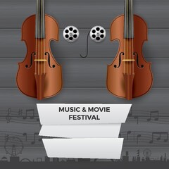 Sticker - music and movie festival design