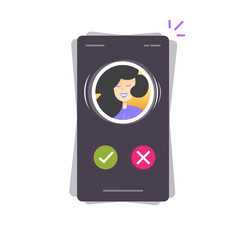 Poster - Phone calling, ringing mobile smartphone cellphone vector illustration flat cartoon, telephone call isolated clipart
