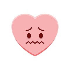 Poster - Heart character worrying