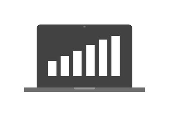Aufkleber - Financial audit sales statistics data research icon, analysis report online on laptop computer pc, web analytics digital vector flat, accounting finance market inspection concept modern symbol modern
