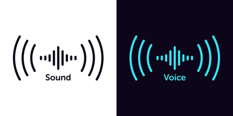 Poster - sound wave icon for voice recognition in virtual assistant, speech sign. abstract audio wave, voice 