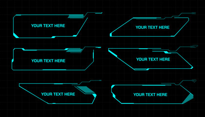 Fototapete - HUD Futuristic Callouts Element Template For Infographic Content Vector. Green Sci fi Abstract Digital Information Set With Copy Space Illustration.