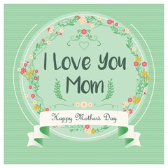 Wall Mural - floral happy mothers day wishes