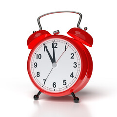 Wall Mural - Abstract alarm clock on white background. 3D rendering..