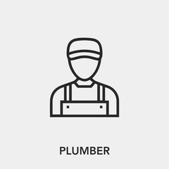 Poster - plumber icon vector. Linear style sign for mobile concept and web design. plumber symbol illustration. Pixel vector graphics - Vector.	