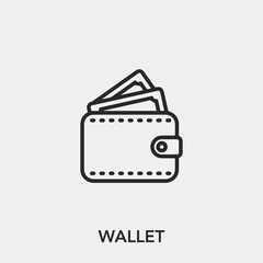 Poster - wallet icon vector. Linear style sign for mobile concept and web design. wallet symbol illustration. Pixel vector graphics - Vector.	