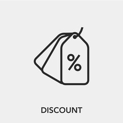 Poster - discount icon vector. Linear style sign for mobile concept and web design. discount symbol illustration. Pixel vector graphics - Vector.	