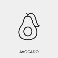 Wall Mural - avocado icon vector. Linear style sign for mobile concept and web design. avocado symbol illustration. Pixel vector graphics - Vector.	