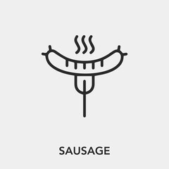 Poster - sausage icon vector. Linear style sign for mobile concept and web design. sausage symbol illustration. Pixel vector graphics - Vector.	