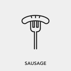 Poster - sausage icon vector. Linear style sign for mobile concept and web design. sausage symbol illustration. Pixel vector graphics - Vector.	