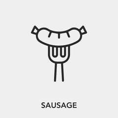 Poster - sausage icon vector. Linear style sign for mobile concept and web design. sausage symbol illustration. Pixel vector graphics - Vector.	