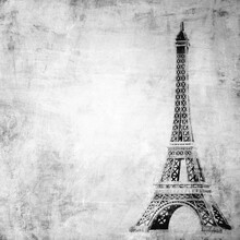 Eiffel Tower On Grunge Background
