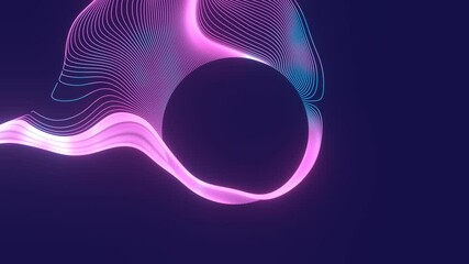 Poster - abstract swirling fibers on a black background. 3d render / rendering.